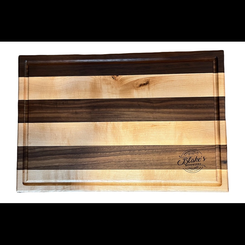 Solid wood cutting board.